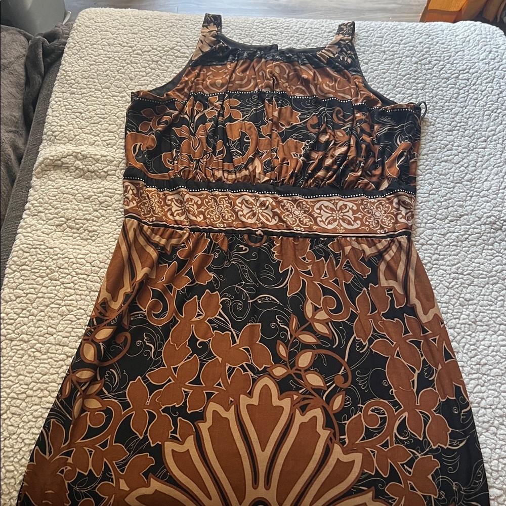 Olivia Matthews Black and Brown Maxi Dress